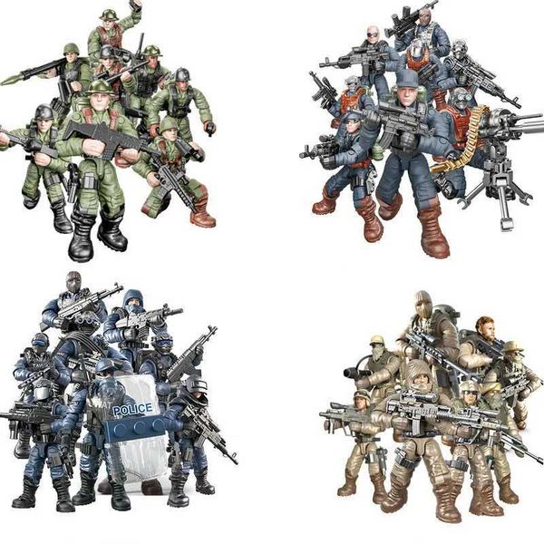 Blocks World War 2 WW2 Army Military Soldiers SAWT Soldiers Special Force DIY Model Building Blocks Bricks ChildrenS Toys H240104