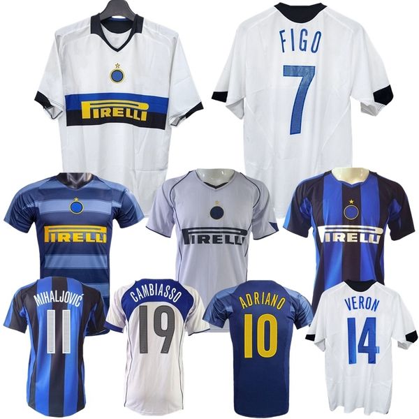 2004 2005 2006 Adriano Recoba retro soccer jerseys MILAN FIGO Vieri MIHAJLOVIC classic shirt J.Zanetti inter STANKOVIC VERON home away vinta