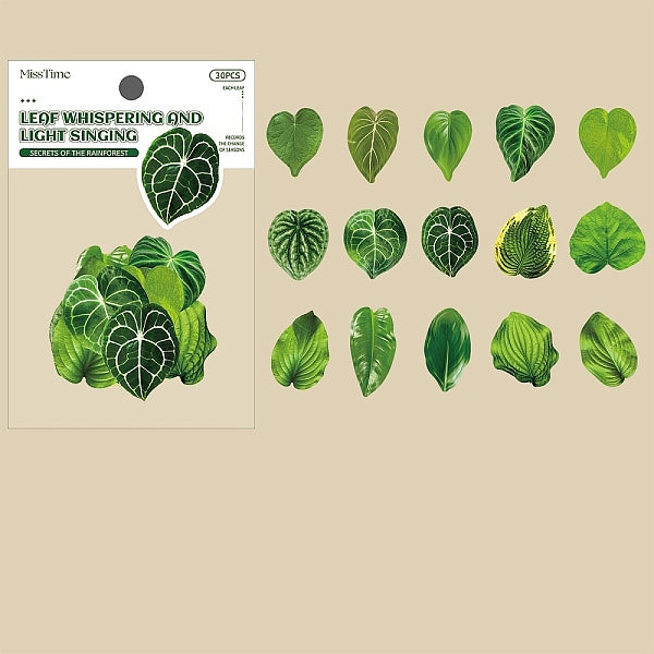 Choisir une plante légère plaque de cuivre autocollant feuille langue lumière chanson série naturel main compte matériel bricolage 30 pièces...