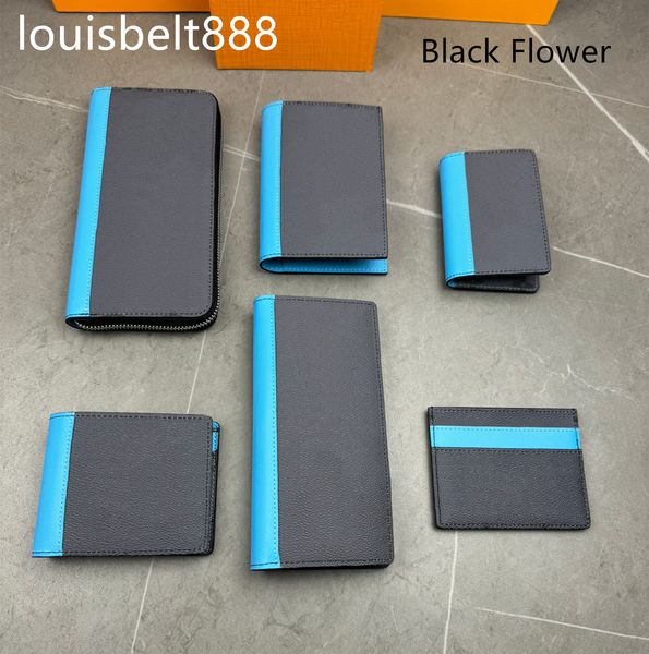 Pocket Organizer Designer wallet card holders Fashion luxury Man Womens New Grayish blue Short Luxury Credit card clip the card box business