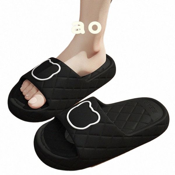 big Size 48 49 Fashion Platform Slippers Summer Beach Sandals Men Bathroom Anti-Slip Slides Soft Women Cute Cartoon Bear Shoes T4na#