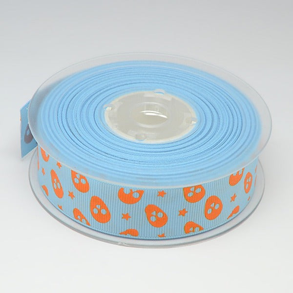 Paquet cadeau de ruban gros-grain imprimé crâne de 1 pouce (25 mm) ruban arc à cheveux bricolage