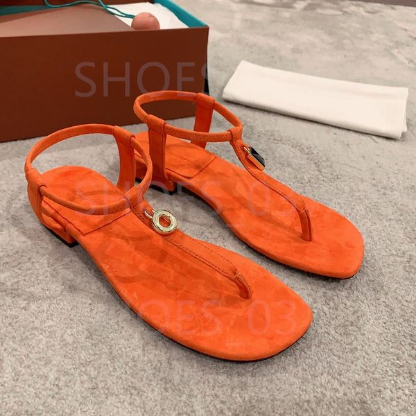 womens Flat sandals Designers Flip Flops Nubuck Leather slippers lady Ankle Strap Sandals women slipper Dress Shoes