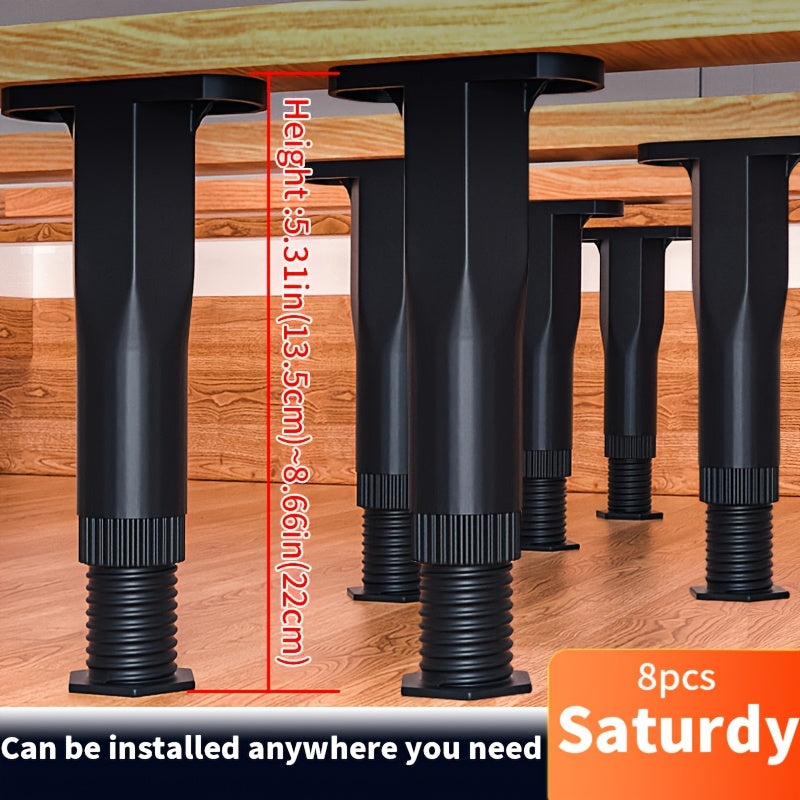 TEMU 4 Or 8 Pack Heavy - Duty, Height - Adjustable Bed Frame Support Legs (5.31" - 8.66") - Sturdy Furniture Struts For Beds, Sofas, And Dressers -