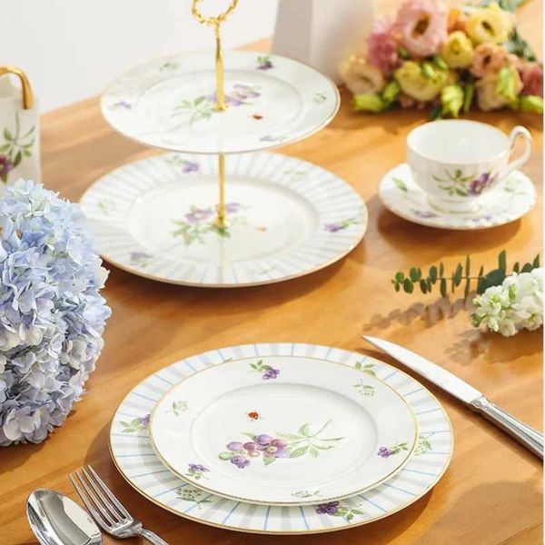 Blueberry tablet Bone China cranberry dinner software service board dessert tray tea set coffee software cup set mug bowl X250129