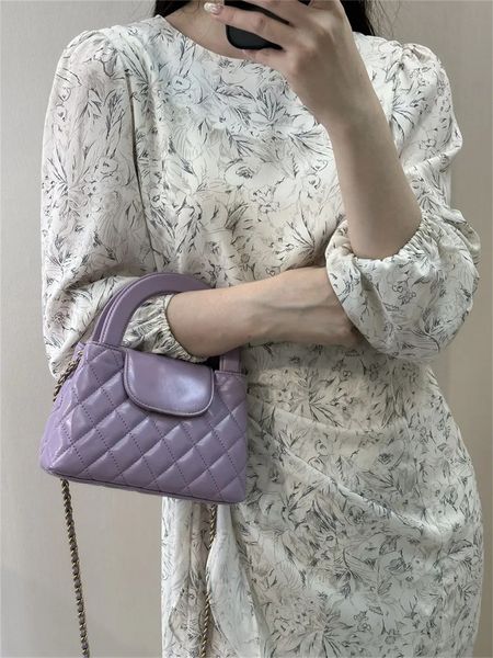 1: 1 top quality brand-name bag shoulder bag luxury messenger bag purple classic French imported lambskin 1: 1 custom quality mirror quality