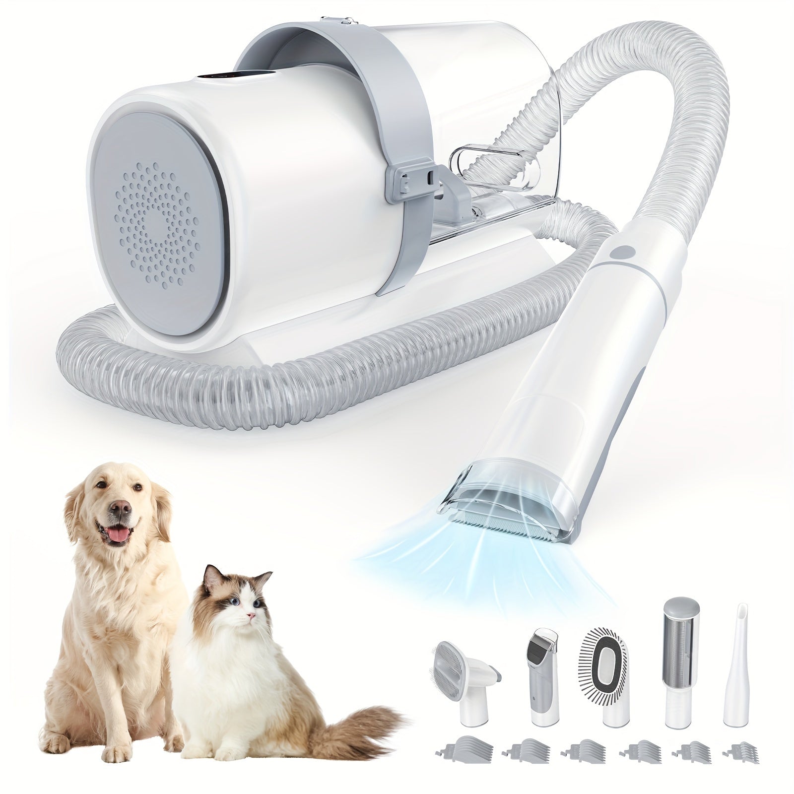 TEMU 5-in-1 Pet Vacuum Cleaner Beauty Kit With Strong Vacuum Suction For Pet Hair, Specially Designed For Pet Hair Beauty Brush Head Kit, With 2l