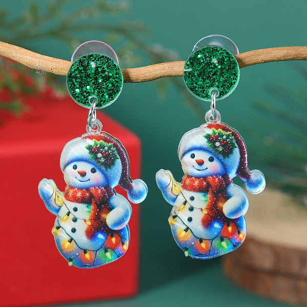 Boucles d'oreilles pendantes en acrylique de Noël