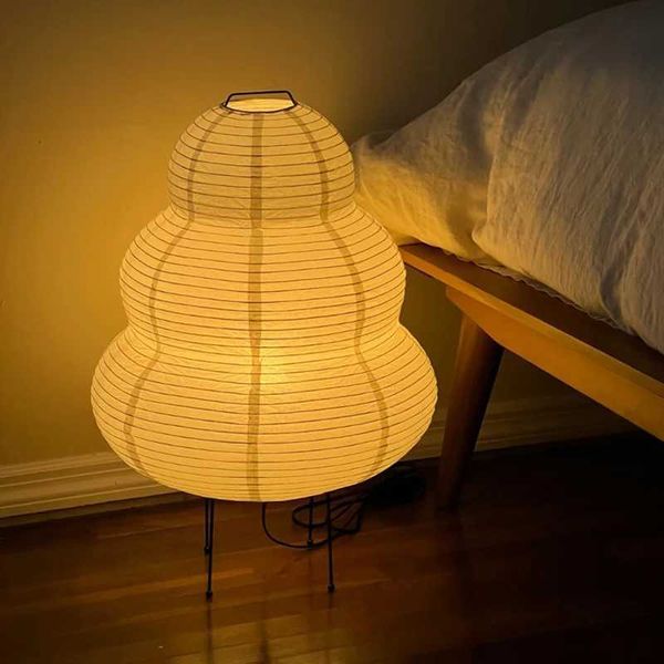 Japanese Style LED Rice Paper Desk Lamp Tricolor Dimming Home Art Decoration Lamps Living Room Hotel Bedroom Bedside Night Light Z250211