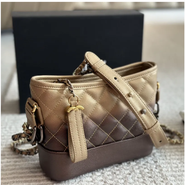 Womens Designer Mini Diamond Lattice Hobo Gradient Calfskin Bags Two-tone Metal Matelasse Chains Crossbody Shoulder Handbags Large Capacity