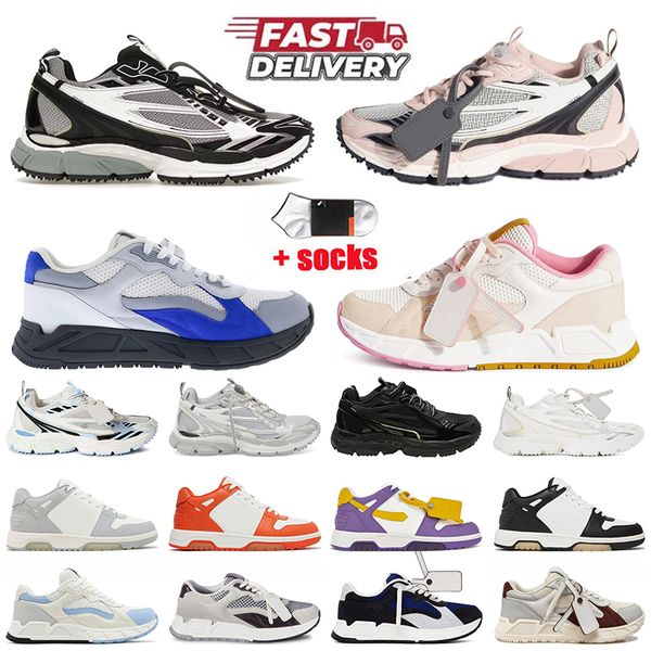 Arrows Motif Out Of Office Brand Platform Designer Casual Low Midtop Shoes Women Mens black white blue red pink Sneakers Mesh Leather Be Rig