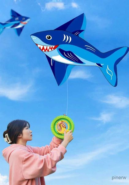 Kite Accessories Free Shipping Shark Kites flying toys for children kites string line weifang kites factory wind air handle outdoor games ri