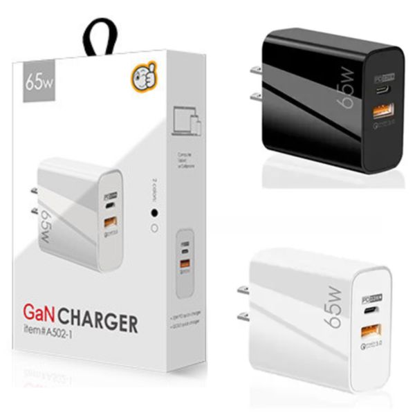 65W GaN USB-C Fast Charger Block Type C PD Quick Charging Travel For iPhone iPad Huawei Xiaomi Book Pro Laptop call Phone Chargers Adapter w
