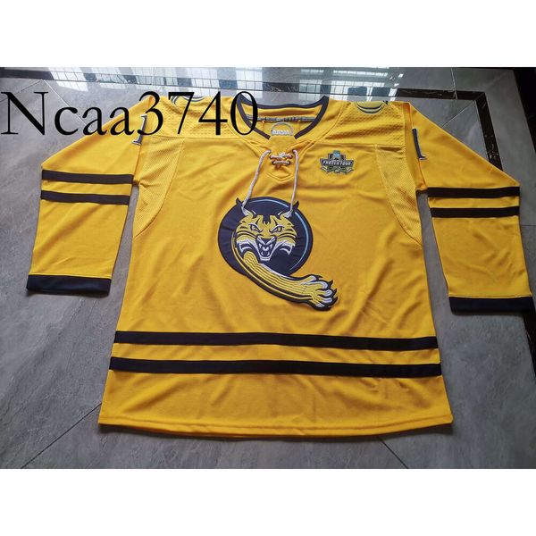 N374 Hockey jerseys Physical photos Quinnipiac Bobcats Yaniv Perets Men Youth Women High School Size S-6XL or any name and number jersey
