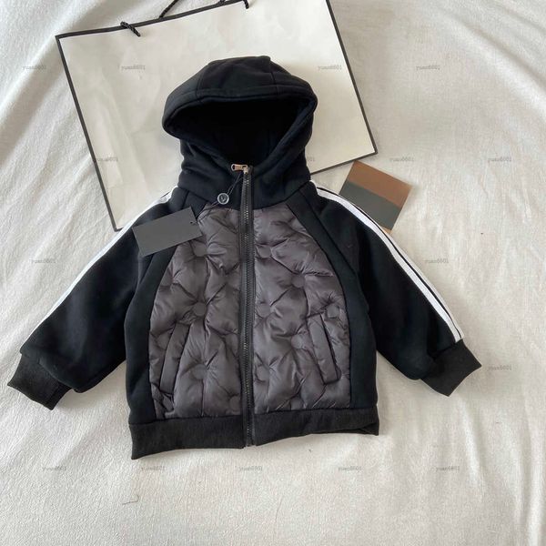 Popular baby cotton jacket White letter logo decoration kids coat kids designer clothes High quality Hooded design boys girl Outwear