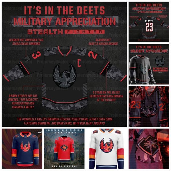 Coachella Valley Firebirds 2024 Hockey Jerseys Max McCormick Andrew Poturalski Joey Daccord John Hayden Matt Tennyson Jake McLaughlin Petman