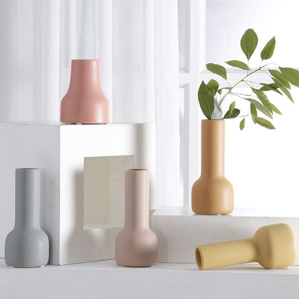 ddmygifts Morandi vase decoration from the United States, living flower arrangement, Nordic modern minimalist ceramic creative entrance, mod