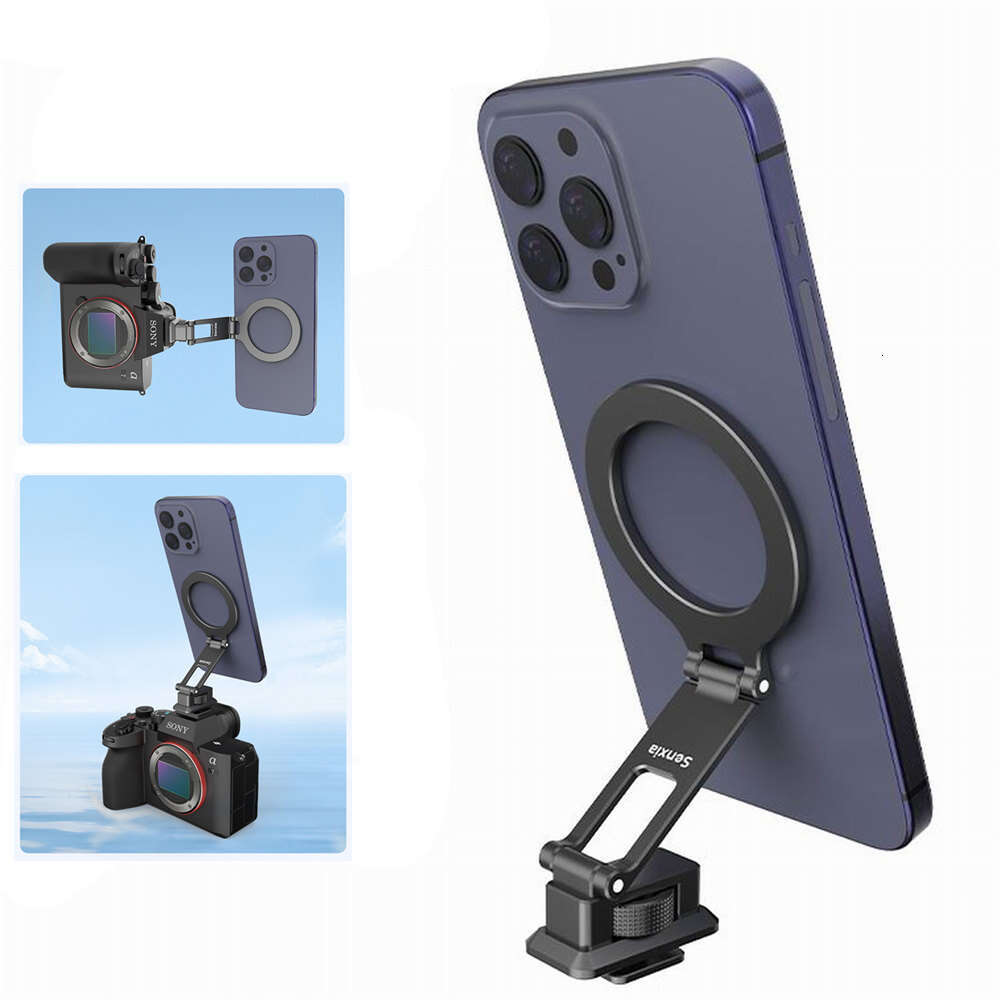 2024 Aluminum Camera Hot Shoe Magnetic Holder w Arca Coldshoe Phone Mount for MagSafe Iphone 15 14 Samsung Monitor Bracket