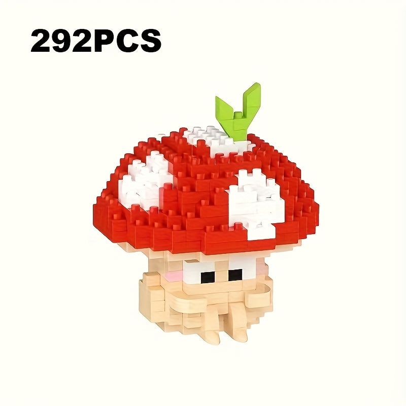 TEMU Adorable Mini Mushroom Construction Toys For Kids, Desktop Decoration And As Holiday Or Birthday Presents.
