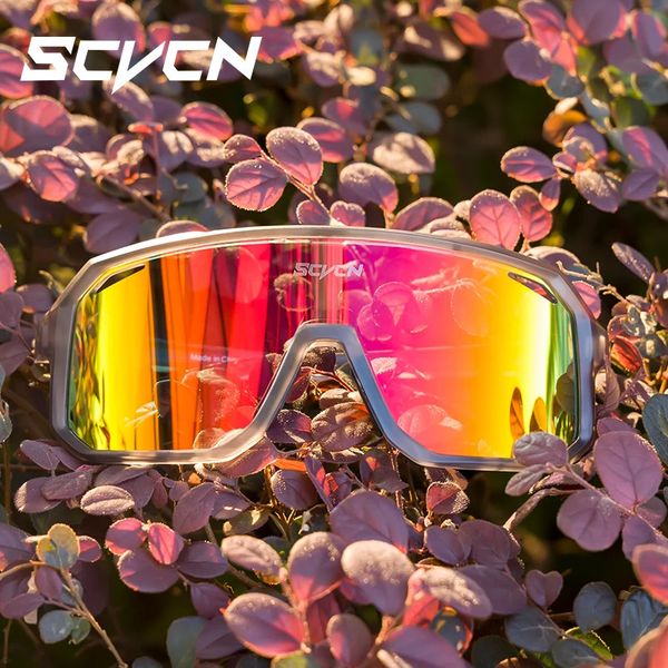 SCVCN Riding Cycling Sunglasses Outdoor Sports Running Goggles Mens Mtb Bicycle Glasses Women Cycling Eyewear 1 Lens 241106