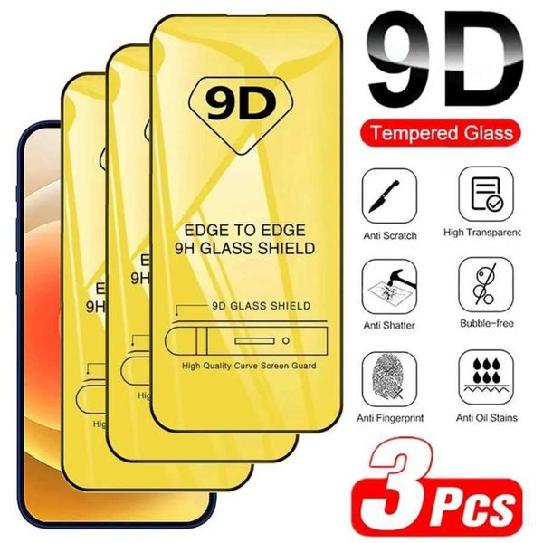 New Arrival 3PCS 9D Tempered Glass for IPhone 11 Pro Max 12 13 Mini 15 14 Plus Screen Protector for IPhone XS MAX X XR 7plus 8 Glass T250116