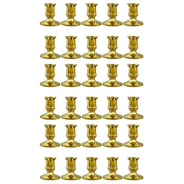 Candle Holders 30X Gold Pillar Candle Base Taper Candle Holder Candlestick Christmas Party Decor J241114