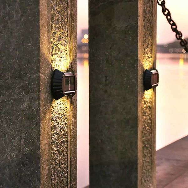 Solar Wall Light 2-8LED Waterproof Solar Light Wall Stair Aisle Wall Light Yard Luminous Wall Washer Outdoor Garden DecorationCL240809