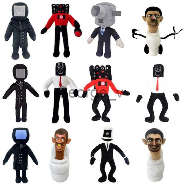 Stuffed Plush Animals 16pcs 28CM Skibidi Toilet Plush Toy Cartoon Dolls Stuffed Soft Toy Cartoon Doll Christmas Birthday Gift For Kids J2306