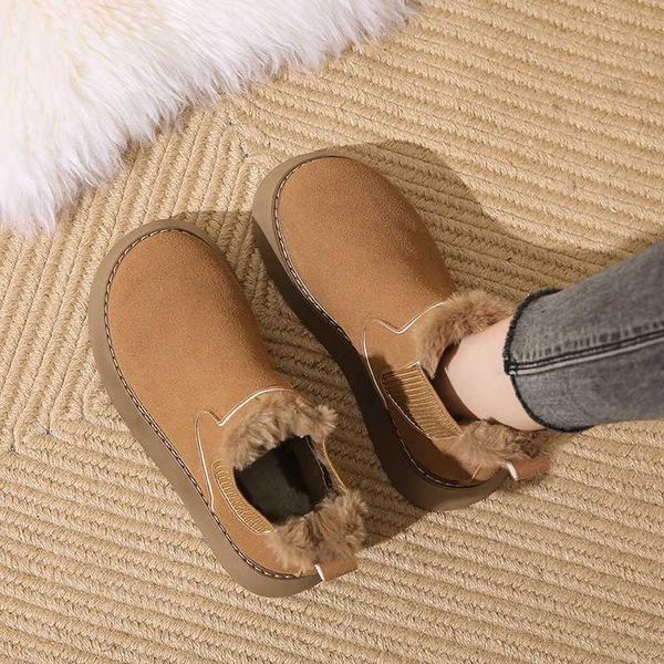 Botas Shoe Trainers grossa Soled Soled Resistente a Botas de Neve para Mulheres no Inverno 2024 Novo Anti-Slip Gross Bread Shoes com Plexh W