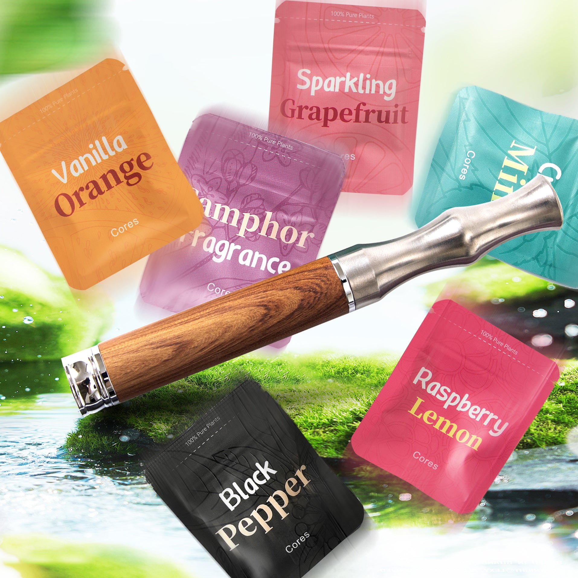 Titanium Essential Oil Diffuser - Aromatherapy Air Purifier with Six-Pack of Scents,Perfect Gift for Boyfriend or Husband