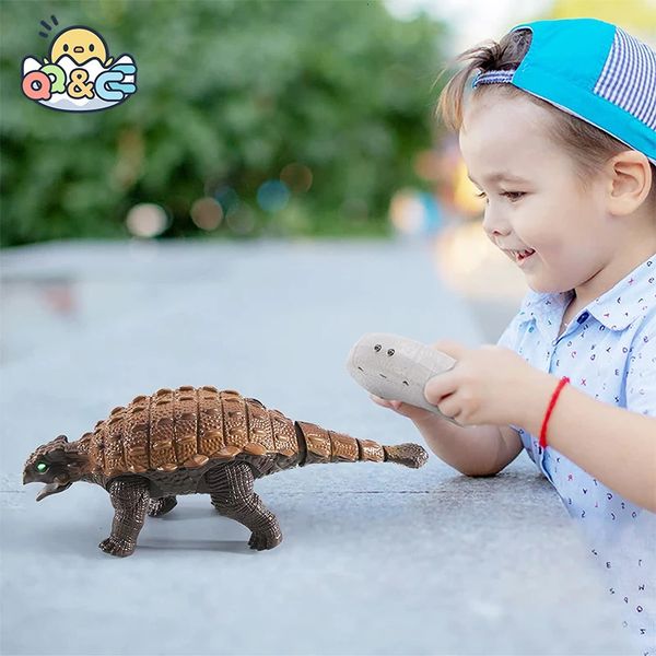 RC Dinosaur Ankylosaurus Simulação Controle remoto Dinosaur Walking With Lights Childrens Creative Animal Toys 250118