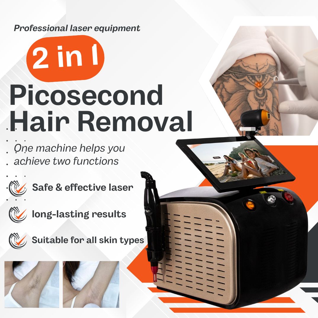 Multifunction 2 In 1 Laser Beauty Machine Diode Hair Removal And Picosecond Laser For Tattoo Removal Pigment Care And Skin Whitening Therapy