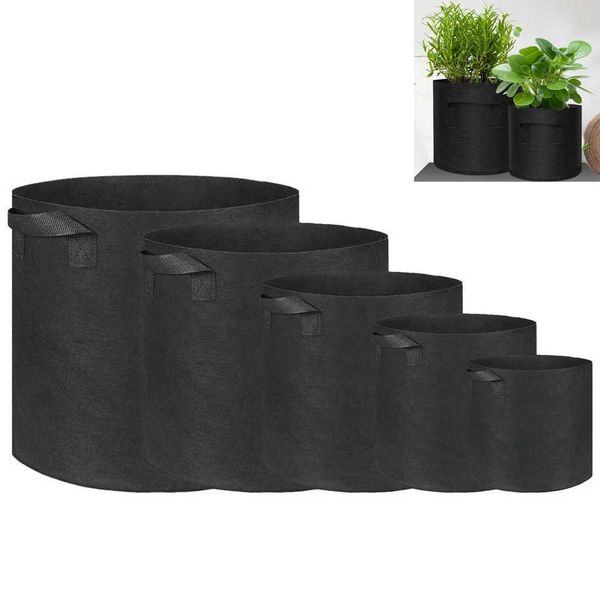 Planters Pots 1 piece of black fabric root jar intelligent plant growth jar bag 3.8L 8L 12L 16L 23L 39L 78L household garden vegetable pot c