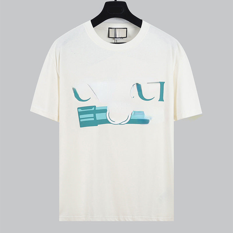 Correct New Version Men&#039;s T-Shirts Colorful Printed Lipstick Pattern Short Sleeve T-shirt Men&#039;s and Women&#039;s Models