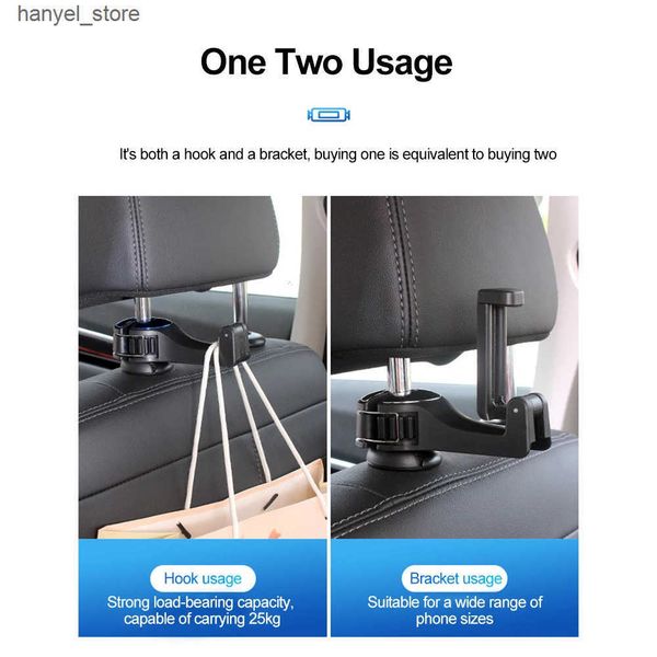Phone Holders Motors Hook Multi functional Suspension Storage Rear Seat Bag Wallet Grocery L240910 L0910