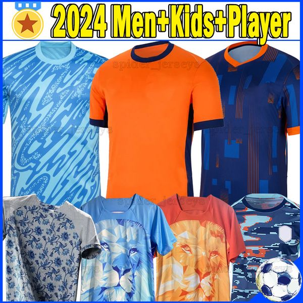 2024 Netherlands Soccer Jerseys 24 25 FRIMPONG DE LIGT AKE GAKPO Football Shirts MEMPHIS F. DE JONG XAVI goalkeeper Men Uniforms Kids Kits s