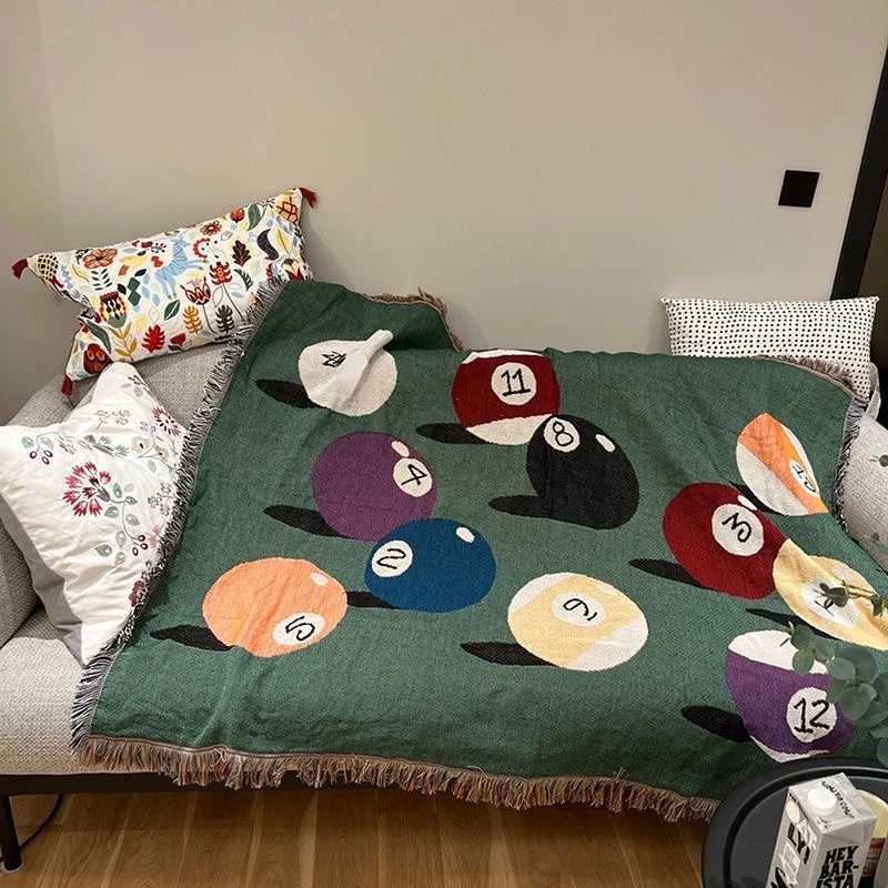 Textile City Ins Billiard Pattern Throw Blanket This Decor stry Table Tennis Sofa Cover Cushion Outdoor Camping Mat Y241228