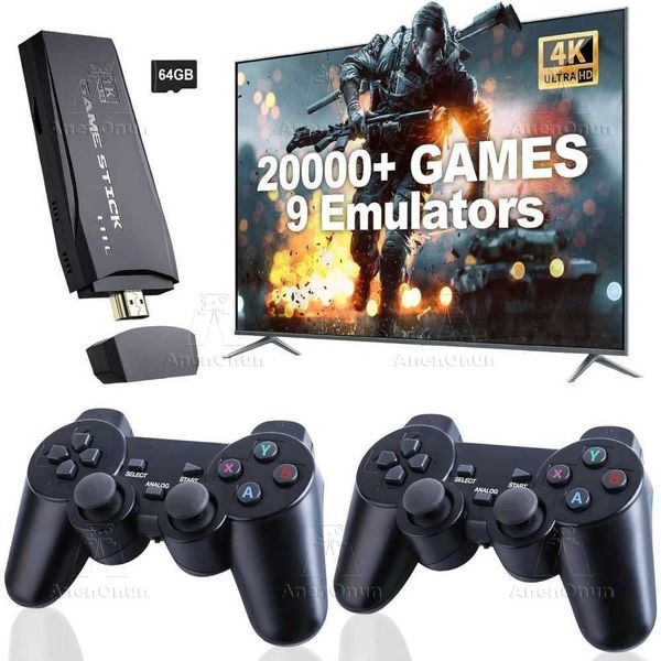 Game machine 4k Game Stick Built in 20000 Games 9 Emulator High Quality TV Video Game Console High Performance Emuelec Retro Gaming Machine