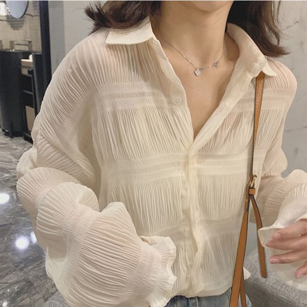 2022 Autumn Chiffon Blouses Fashion Women Long-sleeve Shirt Vintage Shirts Casual Office Tops Blouse Women&#039;s Bottoming Top