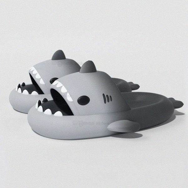 Summer Home Women Shark Slippers Anti-skid EVA Solid Color Couple Parents Outdoor Cool Indoor Household Funny Shoes L2gB#
