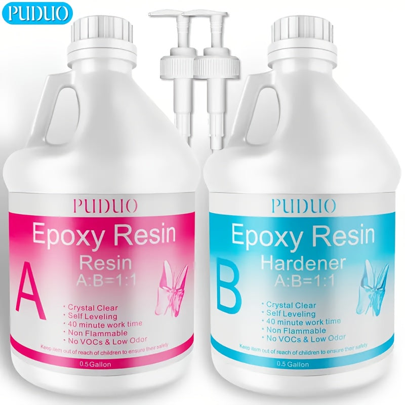 TEMU 1 Gallon Epoxy Resin Kit, Bubble-free & Non-yellowing, , Low Odor, For Coating, Casting, Resin Art, Jewelry, , Bar Tops, Solid Tables,