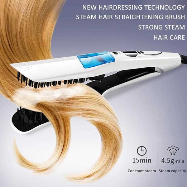 Professional fast heating electric hair straightener Multi-functional dry and wet steam straightener PTC heating hair straightenXJ241016