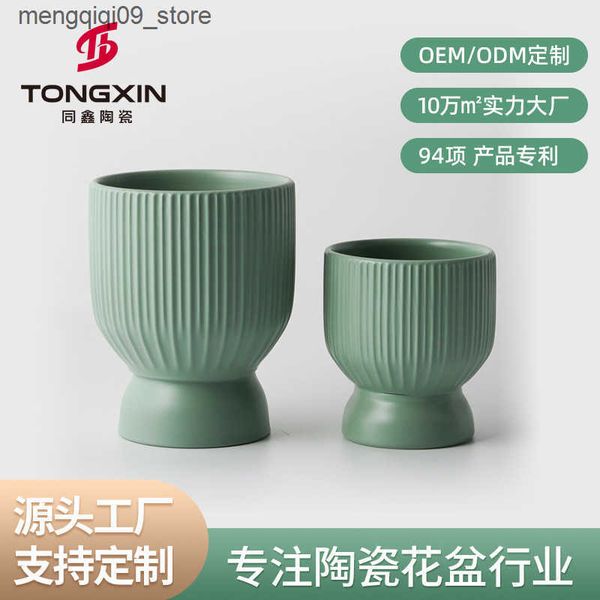 Planters Pots Ceramic flower pot Nordic creative simple succulent butterfly orchid special pot size balcony living room flower pot L240910