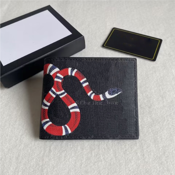 Men Wallet Animal Designer Fashion Short Purse Top Quality Leather Black Snake Tiger Bee Women wallets Luxury Card Holders With Gift Box