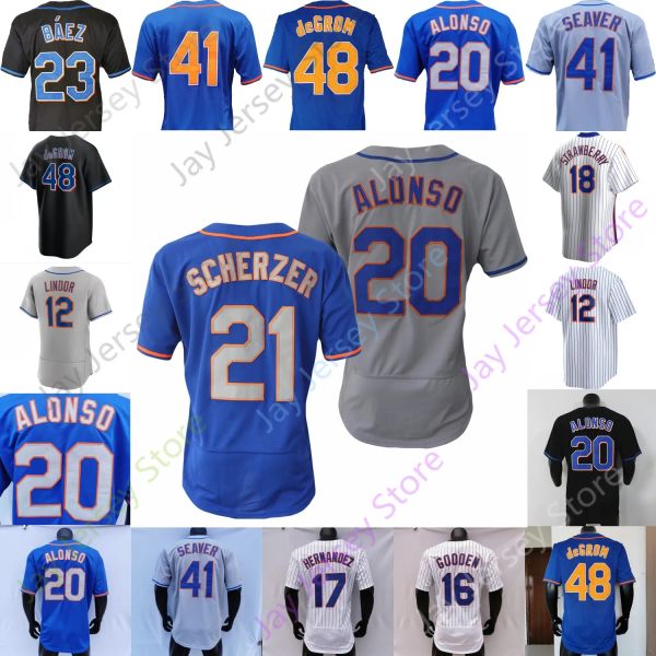 Baseball Jersey Pete Alonso Francisco Lindor Daniel Vogelbach Edwin Diaz Justin Verlander Max Scherzer McNeil Alvarez Ottavino Nimmo Tebow S