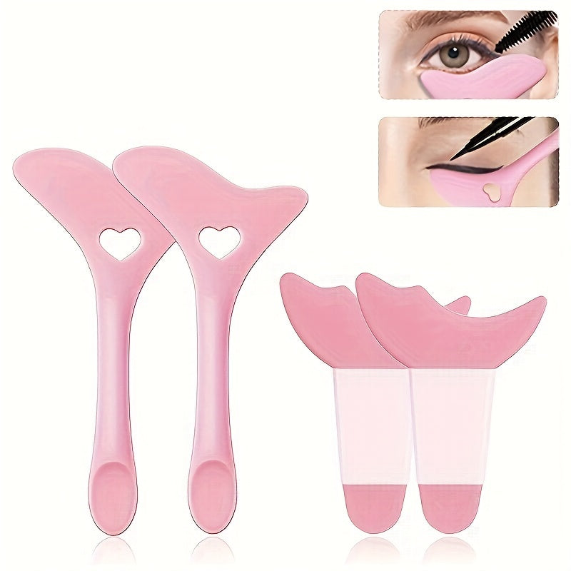 TEMU 4pcs Combination Eyeliner Aid Set, Multifunctional Eyebrow And Eye Makeup Tool
