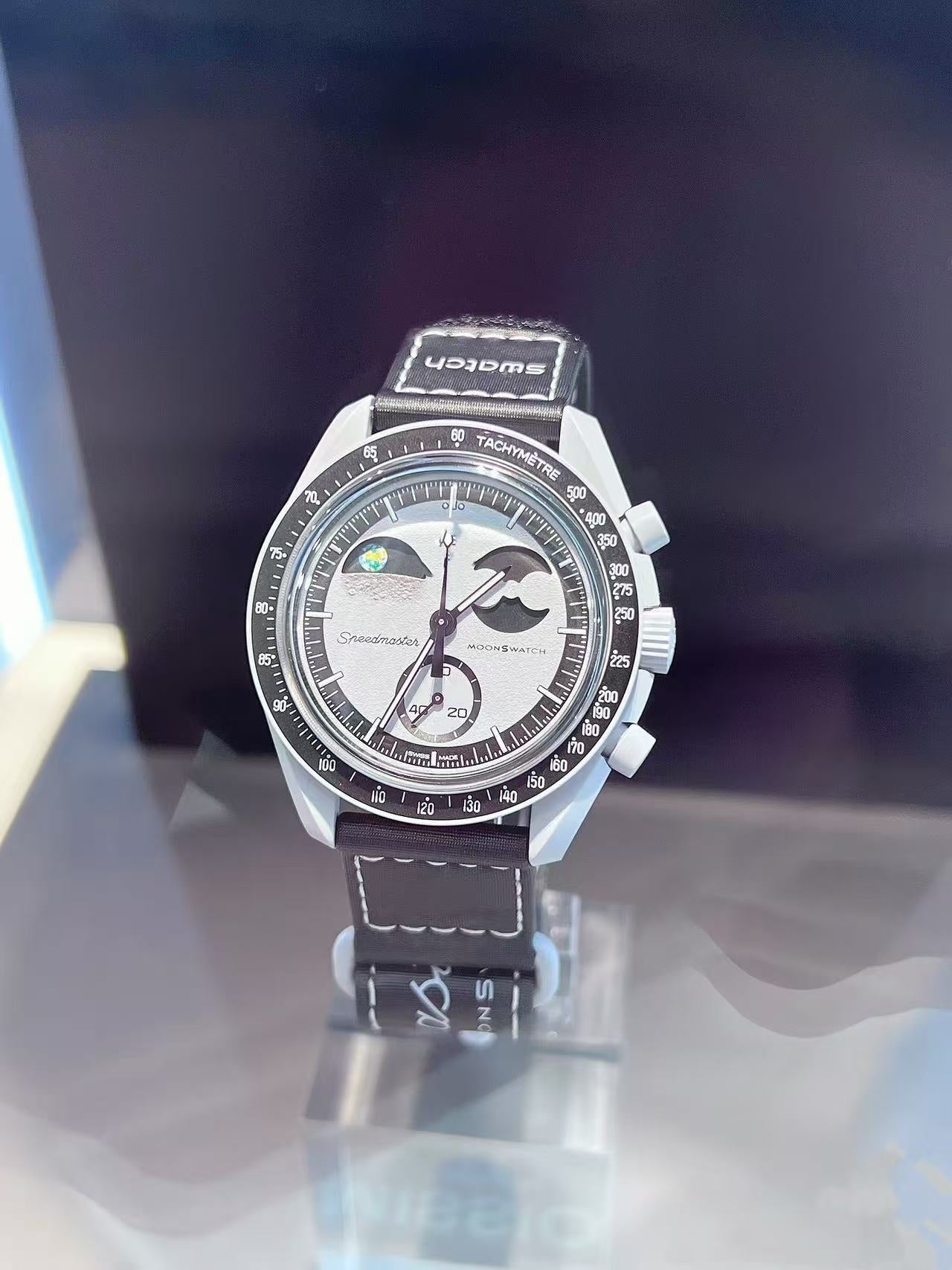 2025 Bioceramic Planet Moon Mens Watches High Quality Full Function Chronograph Watch Mission To Mercury 42mm Nylon Designer Watches Quartz Clock Re