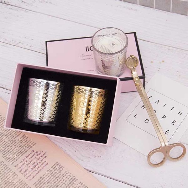 Luxury Soy Wax Jar Scented Candles Bathro Reli Stress Fragrance Aratherapy He Decoration Bk Gift Set M241105