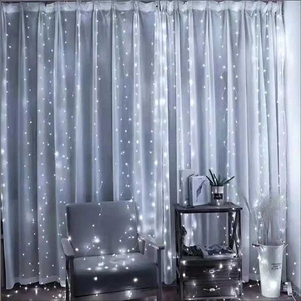 LED Party Wedding Fairy Light 8 Mode 6M Garland USB Curtain String Lights Christmas Light Home Bedroom Decoration Holiday Light Z241203