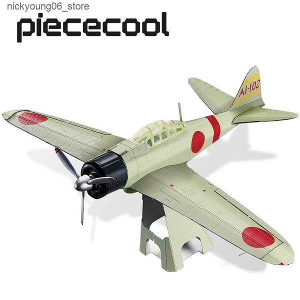 3D Puzzles Piececool 3D Metal Puzzle MITSUBISHI A6M ZERO Plane DIY Kit Assembly Model Sets for Teens Brain Teaser Jigsaw Toys Gifts L240910